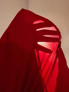 LuxeNights Women's Heart Striped Print Lace Trim Pajama Set - Red - View 8