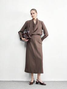 CUCCOO BIZCHIC 女士时尚经典后系带黑色平底鞋，适合圣诞节穿着 - 焦糖棕 - 查看 6