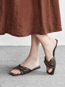 CUCCOO BIZCHIC 女士银色网眼简约平底鞋，优雅休闲，舒适易穿，适合工作、通勤、约会、正式场合等各种场合。 - 咖啡棕 - 查看 4