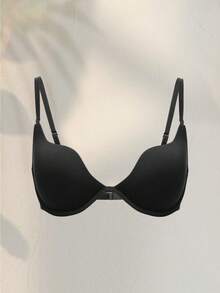 1 chiếc áo ngực nữ NudeFit màu trơn, cúp ngực không tháo rời, có gọng và dây đeo có thể tháo rời. - màu đen - Xem 5