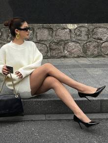 DAZY Women's Fashionable Sexy Lace Leggings - Apricot - View 3