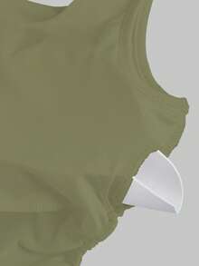 FavEase 休闲纯色修身背心，夏季 - 綠色 - 查看 3