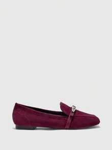 CUCCOO BIZCHIC Pantofi sport confortabili din piele de oaie, stil vintage, cu cataramă, versatili și flatanți pentru naveta - Burgundia - Vizualizare 8
