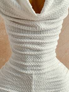 Soleia 女士复古渐变印花网纱金属装饰层叠荷叶边深V领连体裤，性感显瘦时尚，适合派对、约会、情人节、狂欢节、复活节、西部牛仔风、邮轮旅行、假日、海滩、音乐节、波西米亚风度假等场合，四季皆宜。 - 白色 - 查看 4