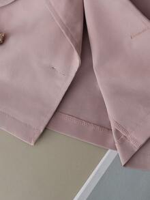 Franclia Women's Fashion Double-Breasted Lapel NeckSleeveless Trench Coat - Baby Pink - View 8