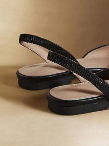 Rosivie Giày bệt mũi nhọn nữ, kiểu dáng thường ngày, thời trang cho mọi dịp. - màu đen - Xem 6