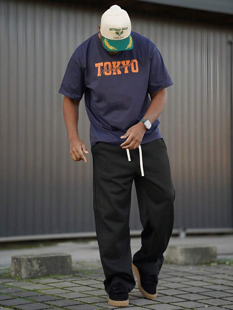 Heavens Edit 男士时尚印花宽松短袖T恤 | 精致设计 | 夏季必备 | 轻松搭配，展现你的风格 - 藏蓝色 - 查看 3