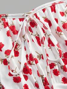 SHEIN EZwear Vestido mini ajustado de punto blanco sexy con tirantes finos, para verano - Blanco - Ver 3