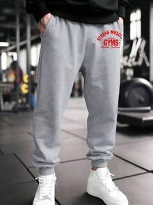 Manfinity Sport PWRUP Men Sports Pants - Light Grey - View 1