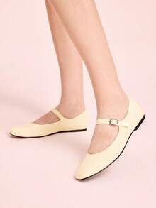 CUCCOO DOLLMOD 圆头舒适粉色蝴蝶结时尚优雅女士平底鞋 春季鞋 春假复活节 - 奶油白 - 查看 3