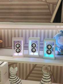 Teckwe 无线蓝牙音箱，带RGB灯光和定制透明设计（800mAh超长续航） - 彩色 - 查看 3