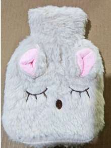 Plush Squinting Rabbit Fur Hand Warmer, Removable And Washable, Water-Filled Hot Water Bag - Multicolor - View 10