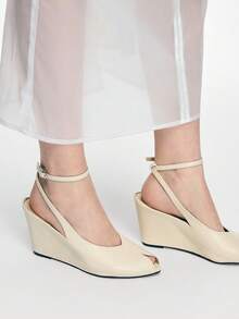 Mnmlis Women's Fashionable Versatile Commuting Minimalist Wedge Sandals Valentine's Day - Apricot - View 9