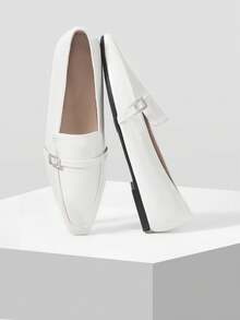 Mnmlis Women's Fashionable & Elegant Commuter Crystal Decorated Flat Shoes Valentine's Day - Apricot - View 2