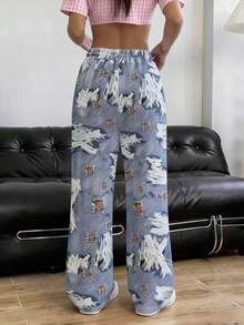 EMERY ROSE Women's Casual All-Over Print Drawstring Waist Loose Pants - Multicolor - View 2
