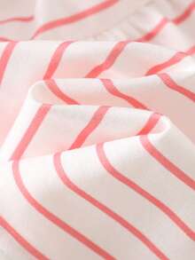 Cozy Pixies Young Girl Strawberry Pattern Knit Soft Round Neck Sleeveless Tank Top And Elastic Waist Printed Pants 2 Pieces Set - Pink - View 8