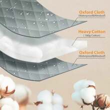 1 件磁性隔热门帘 - 厚牛津布面料，加厚防雨衬里，加高 2 英寸，尺寸 36 英寸 x 80 英寸，适用于推拉玻璃门，隔热隔音，灰色，冬季门帘，推拉玻璃门隔热，表面纹理，结构设计，家居隔热，缝线紧密，家居隔热解决方案 - 彩色 - 查看 8