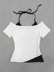 SHEIN Camiseta de tirantes casual con estampado de eslogan para mujer - Multicolor - Ver 2