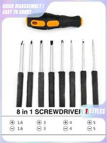 1 Set 8-In-1 Multifunctional Screwdriver Set For Mobiles And Computers - Manual Repair Tool Kit With Various Heads - Multicolor - View 3