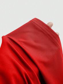 Sweetra 金属扣露背吊带背心，性感修身无袖短款上衣，适合叠穿 - 紅色 - 查看 7