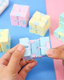 MINKOJA 1-Pack Infinity Cube Fidget Toy - Creative Stress Relief Flip Cube In Pocket-Sized Macaron Colors - Multicolor - View 7