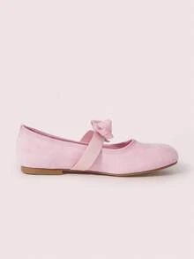 CUCCOO DOLLMOD Women's Pink Suede Bow Mary Jane Shoes, Sweet And Gentle Elegant, Versatile For Commuting And Daily Wear Valentine's Day - Pink - View 10