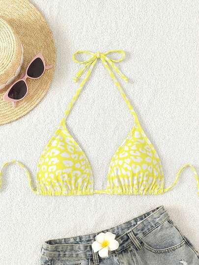 Swim Vcay 2025 Women Leopard Print Swimwear Top For Beach/Resort 2026 New Women's Swimwear ArrivalFor School,Suitable For Holiday, Date, Afternoon Tea, Western, Cruise, Beach, Island, Road Trip, All Seasons, Music Festival, Boho Vacation,Bohemian Vacation, Chill Autumn ,Western Boho ,Elegant Tops For Women