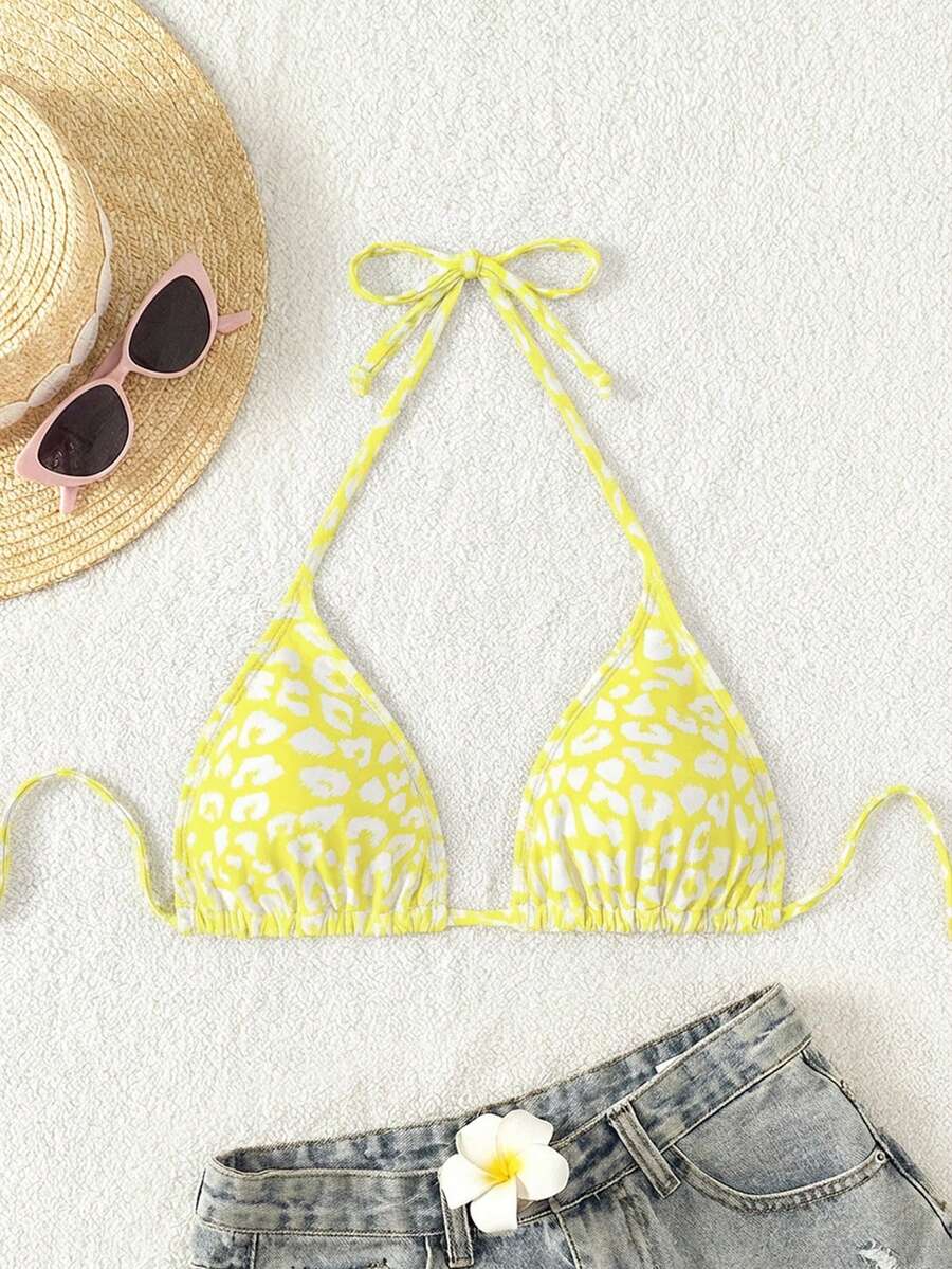 Swim Vcay 2025年女士豹纹泳衣上装，适合海滩/度假 - 彩色 - 查看 1