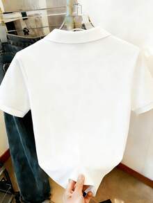 Resyla Áo polo ngắn tay nữ kiểu dáng thường ngày, thêu hình trái tim, thích hợp mặc mùa hè. - Nhiều màu - Xem 2