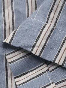 DAZY Pantalones de estar por casa con cintura elástica y rayas para hombre, primavera/verano - Azul - Ver 8