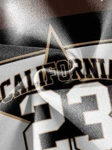 Manfinity Joysei 复古撞色套头卫衣套装，男女通用宽松运动风超大款上衣+慢跑裤 - 彩色 - 查看 3