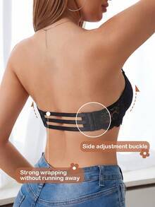 DesireSculpt 1 chiếc áo ngực ren có gọng gợi cảm dành cho nữ, áo ngực nâng ngực giúp tôn vòng một nhỏ, áo ngực không dây chống trượt với dây đeo có thể tháo rời, áo ngực hở lưng có thể chuyển đổi. - Nhiều màu - Xem 2