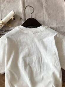 Attitoon 休闲简约风格度假风柠檬字母印花圆领短袖修身女式T恤，适合夏季穿着 - 白色 - 查看 7