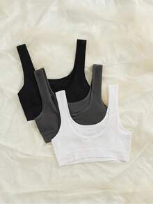 Lowkey Lull 5pcs Pack Simple Solid Color Seamless Tube Top Sports Bra - Multicolor - View 2