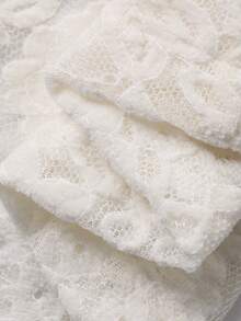 FRIFUL Women's Floral Lace Lapel NeckLong Sleeve Single-Breasted Elegant Blazer - White - View 7