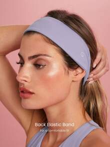 GLOWMODE FeatherFit™ 热身吸汗弹力防滑头带，适用于瑜伽、普拉提、健身房锻炼、日常运动。 - 古丁紫 - 查看 2