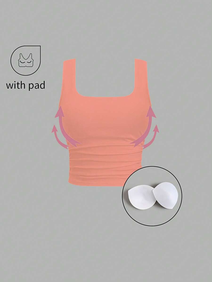 FavEase Casual Solid Color Slim Fit Tank Top, Summer - Baby Pink - View 1