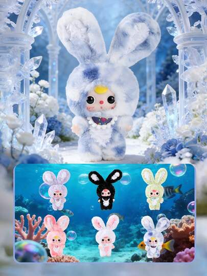 迷你塔莉兔子小镇套装 柔和粉彩装饰收藏礼品 复活节春季家居桌面装饰 可爱动物摆件