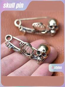 1件复古骷髅胸针，深色哥特式胸针，服装腰封配饰，珠宝首饰。生日毕业典礼家居装饰万圣节装饰秋季装饰房间装饰的最佳礼物 - 彩色 - 查看 1