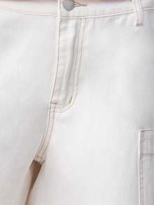 Nöista Quần culotte Bermuda ống rộng màu trắng, cạp trung bình, có túi bên hông, chất liệu denim trắng, chiều dài midi. Kiểu dáng thoải mái, thích hợp cho mùa xuân, hè, thường ngày, dự tiệc trang trọng, tiệc bể bơi, đi nghỉ mát. Phù hợp cho kỳ nghỉ, đi chơi sang trọng, đám cưới, tiệc tùng, lễ hội. - Màu be - Xem 8