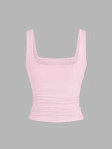 EMERY ROSE Áo tank top cổ tròn xếp ly dáng rộng cho nữ cỡ lớn, Áo tank top thời trang cỡ lớn cho nữ, Bộ 3 áo tank top cỡ lớn cho nữ, Áo tank top mùa hè cho nữ, Bộ 3 áo tank top nữ, Áo tank top gân, Áo tank top bó sát, Áo tank top nữ - Nhiều màu - Xem 4