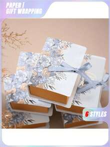 5/10Pcs Book Shape Gift Box With Ribbon Paperboard Candy Chocolate Present Packaging Box For Party, Wedding, Birthday, Valentine's Day, Valentines Wedding, Birthday - Multicolor - View 6