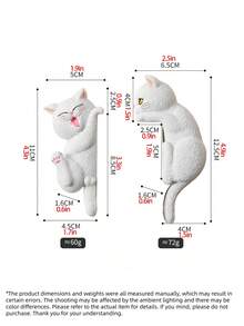 Cute Pet Simulation Cat 3D Resin Double Switch & Socket Panel Sticker, Wall Defect Concealing Decorative Decal For Home Use - Multicolor - View 3