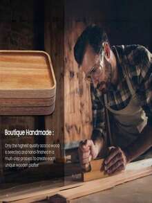 1/2 Piece Acorn-Shaped Wooden Tray, Oval Tray, Rectangular Tray, Wooden Tray, Beauty Display Tray, Perfume Tray, Bathroom Tray, Utensil Wooden Tray, Cake Tray, Kitchen Tray, Display Stand, Food Tray, Cupcake Tray, For Decoration, Halloween, Easter, Valentine's Day, Christmas, Table Decoration, For, Cake, Bread, Perfume, Jewelry, Bathroom Products - Multicolor - View 6