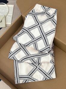 Franclia 新款时尚印花休闲阔腿裤 - 彩色 - 查看 2