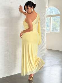 Firerie Đầm maxi ôm sát cơ thể kiểu dáng thanh lịch, lãng mạn, gợi cảm dành cho nữ cỡ lớn, thích hợp cho các bữa tiệc, kỳ nghỉ biển, đi học, hẹn hò lãng mạn, mùa cưới, sinh nhật, lễ Phục sinh, mùa xuân/hè. - Màu vàng - Xem 3