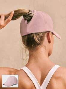 GLOWMODE Everyday Pony Water-Resistant Magnetic Ponytail Baseball Hat Gym Studio Hike Outdoors Daily Casual Wear - Pink - View 1