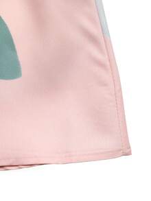 GlowEve Falda con estampado floral y decoración de botones para mujer - Rosa - Ver 5