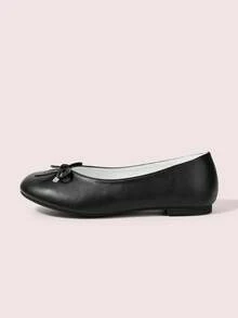 CUCCOO DOLLMOD French Round Head Soft Sole Hollow Ballet Shoes Women's Fashion Women Wear One Pedal Comfortable Soft Sole Low Vamp Temperament Velvet Versatile Flat Sole Shoe Valentine's Day - Black - View 7
