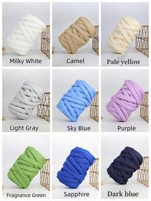 1pc 500g Chunky Yarn For Hand Knitting Blanket,Vegan Super Soft Giant Yarn For Arm Knitting,DIY Yarn Blanket For Pet Bed,Bulky Yarn Tube For Pillow,Bulky Yarn,Bags,DIY Craft (Multiple Colors Optional) - Multicolor - View 4